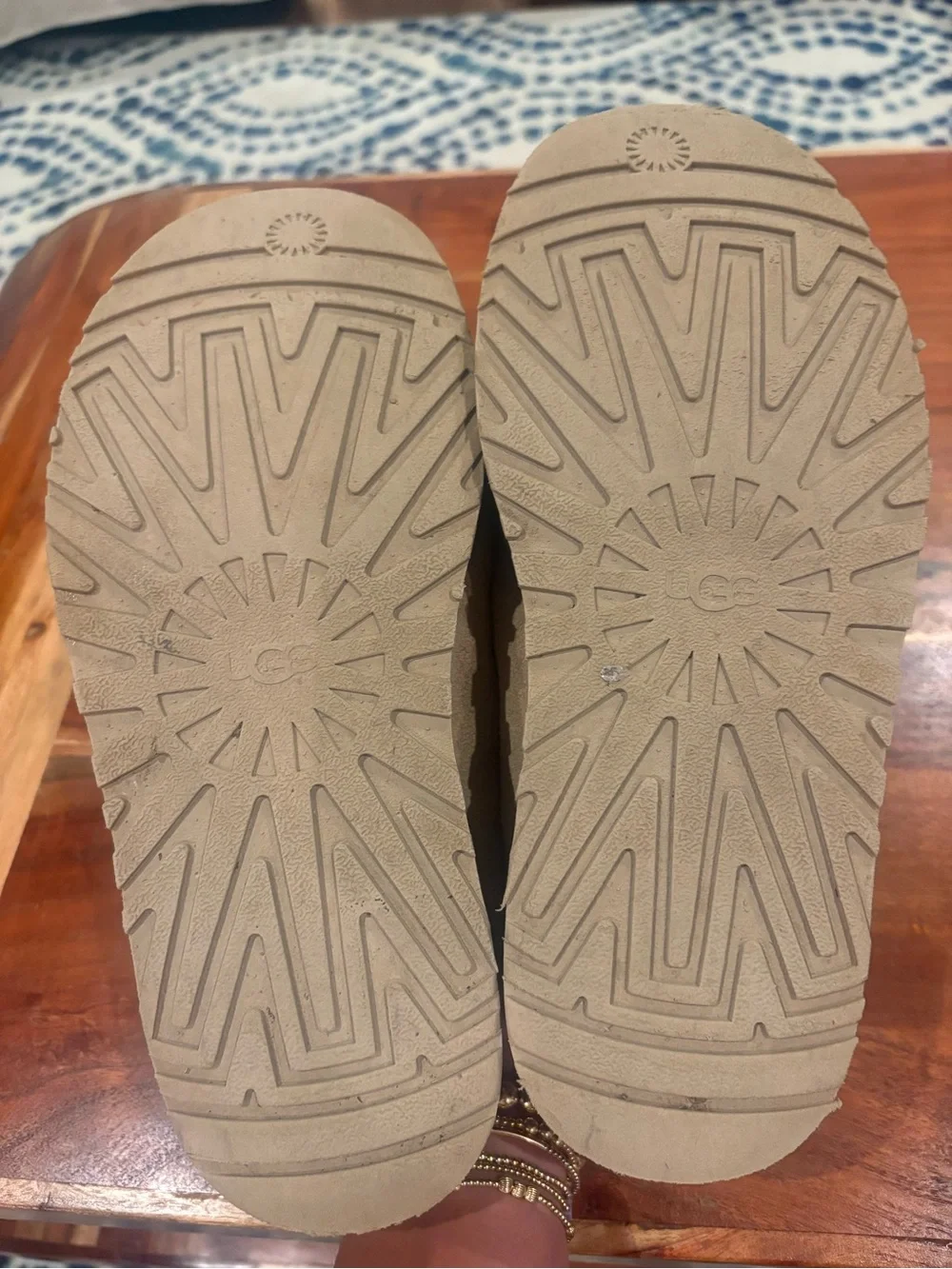 UGG Slip-On Suede Shearling Mule - Beige